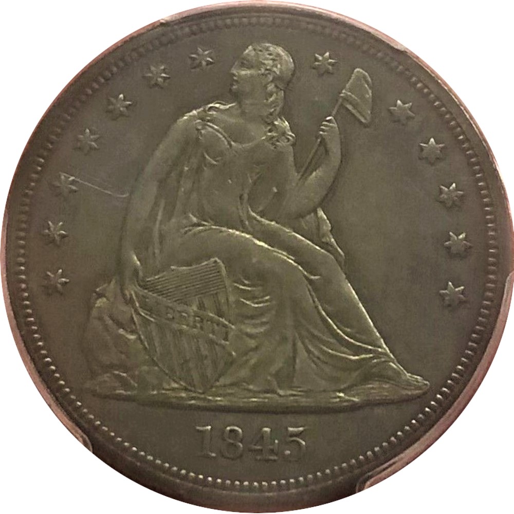 1845-$1-Liberty-Seated-Silver-Dollar